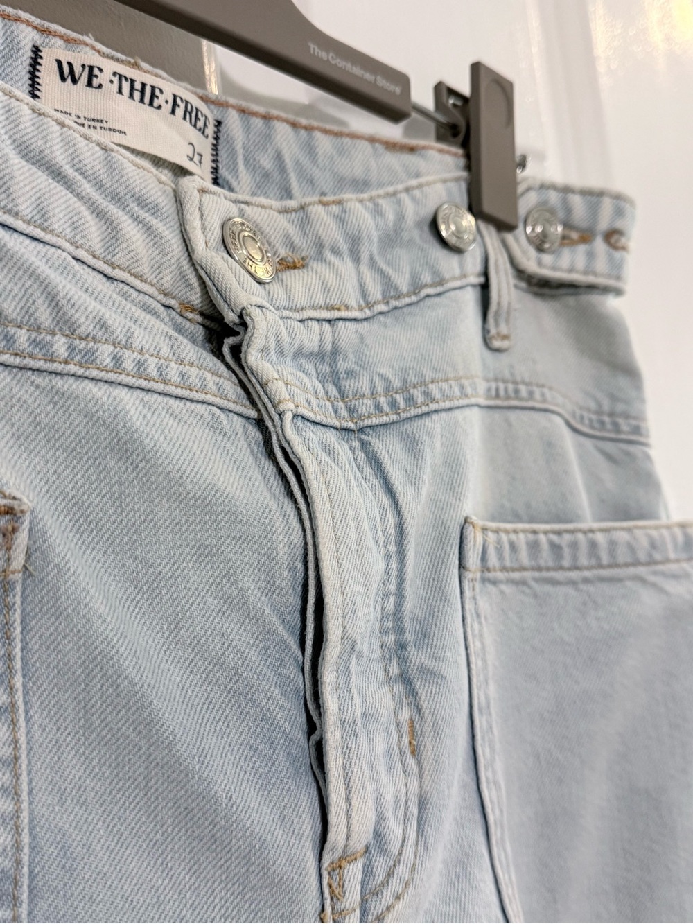 Free People Palmer Cuffed Pale Blue Wide-Leg Jeans 27 - Picture 6 of 10